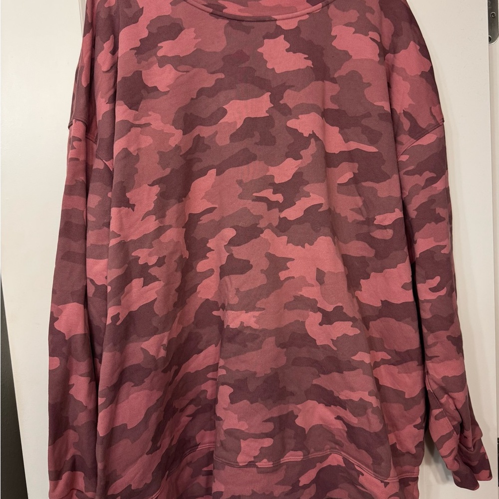 lululemon athletica Pink Camo crew neck oversized
